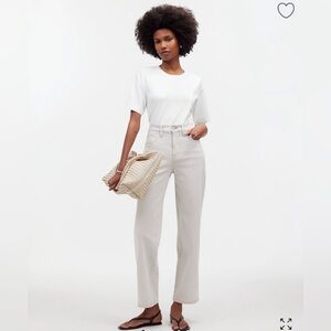 Madewell The Perfect Vintage Wide Leg Crop Jean in Stone (Distressed) - Size 29